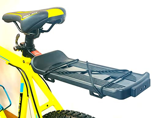 Hallenwerk Fahrrad Gepäckträger für Sattelstütze Sattelmontage mit Gummizug und Kunststoffablage - MHCR06