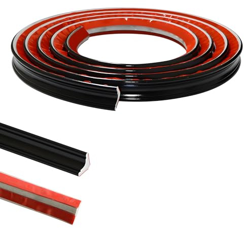 5M PVC Abschlussleiste Selbstklebende für Arbeitsplatten Küche, Ecken, Fliesen, Abschlussprofile, Winkelleiste Eckfugen abdichten Wandabschlussleiste,27mmx17mm Schwarz