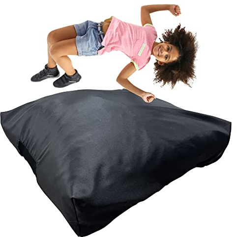 FoamTouch Black Crash Pad with Foam Blocks for Kids and Adults - Therapeutic Sensory Pad with Water Resistance Cover - 48 x 60