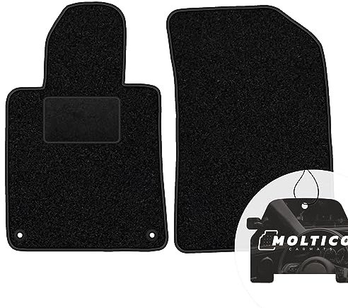 moto-MOLTICO Vorne Fußmatten Auto Velours Autoteppiche Schwarz Automatten Set 2-teilig passend für Peugeot 508 2010-2018
