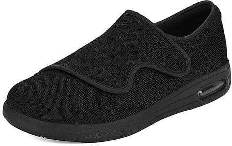 KWUKOTY Diabetic Shoes for Women, Wide Width Orthopedic Walking Shoes with Air Cushion, Adjustable Closure for Swollen Feet & Elderly Comfort
