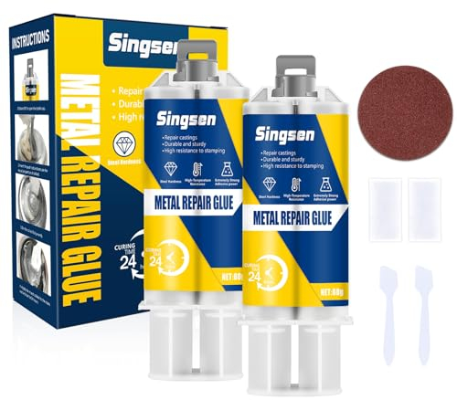 Colla per riparazioni metalliche 160g, adesivo resistente alle alte temperature per metallo-metallo, plastica, acciaio inossidabile, alluminio, bricolage e tubi metallici