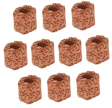 Ipetboom Aquarium Plant Fixed Rings: 10pcs Ceramic Aquatic Water Plant Fixed Ring, Pottery Water Plant Holders Fish Tank Anti Floating Aquatic Plant Ring Aquarium Decor Accessories Betta Fish