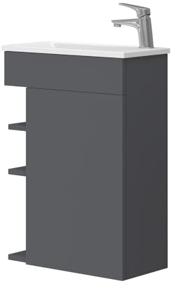 Vicco Set mobili bagno Amadeo, Antracite, 2 parti, con lavabo