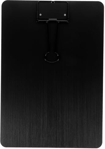 NUOBESTY Bloc-notes En Acier Inoxydable - Presse-papiers A5 Porte- Pour Bureau École Restaurant Hôpital