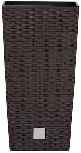 Annastore Pflanztopf aus Kunststoff - Ø 26,5 cm/H 50 cm, Dunkelbraun