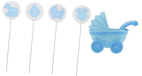 Ciieeo Kreative Baby Dusche Kuchen Topper Set Kinderwagen Baby Flasche Kuchen Toer Dekorationen
