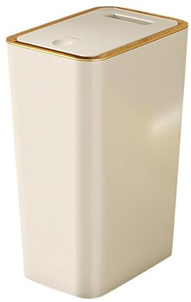 F Fityle Poubelle de cuisine avec couvercle à pression, Design élégant, poubelle mince pour salle de bain, 12L
