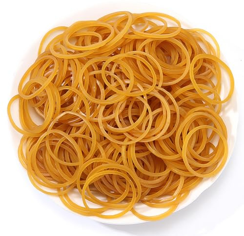 Healife 100 elastici naturali | gomma domestica | bande in gomma resistenti agli strappi (giallo) | anelli di gomma in diverse dimensioni | elastici in gomma per braccialetti e molto altro ancora