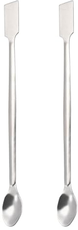YOKIVE 2 Pcs Espátula Cuchara De Laboratorio Muestreo 175mm/7 Pulgadas | Acero Inoxidable 304, Mezcla, Medición, Ideal Para Laboratorio
