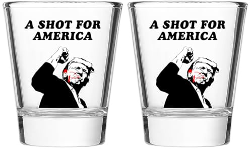 CosyWave Trump Shot Glass Donald Trump Merchandise White Elephant Gifts Assassination Glasses Fight 2024 Funny Gag Gift Merch Cup