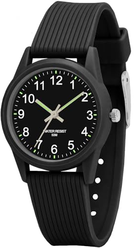 TENOCK Kids Analog Watches for Girls Boys Kids Watches with Soft Band Learning Time 50M Waterproof Children Watch Easy to Read for Ages 3-10 Children Great Birthday Gifts