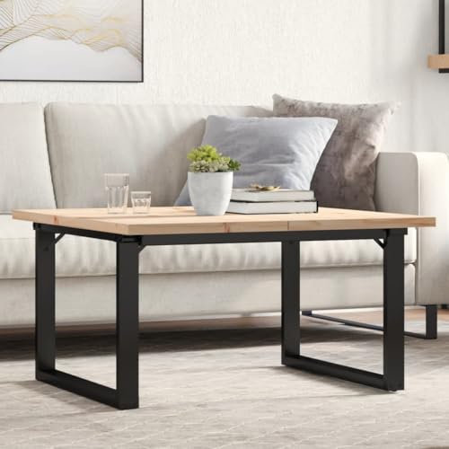 Homgoday Couchtisch O-Gestell Tischbeine Tischgestell Tischfusse Möbelfüße Tischkufen Tischgestell für Moderne Couchtisch, kafftisch, Wohnzimmer 90x90x45,5cm Massivholz Kiefer & Gusseisen