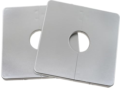 safycaby Flangia divisa da parete, 22 mm, forma quadrata, per foro da parete, copertura decorativa per fori idraulici (22 mm, argento)