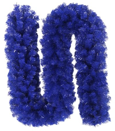 Odot Tannengirlande Weihnachtsdeko Buntes Weihnachtsgirlande Girlande Weihnachten, Künstliche Tannengirlande Weihnachten Rattan Kamin Treppe Balkon Dekoration (2.7m,Blau)