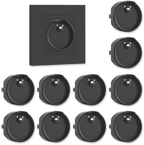 VntMQP Lot de 10 cache-prises F en silicone - Protection décorative/protection contre la poussière - Protection contre les éclaboussures - Pour cuisine et buanderie - Noir