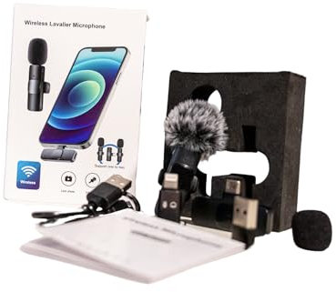 GLOBAL ESSENTIAL | Micro-Cravate sans Fil | Microphone sans Fil Portable avec réduction du Bruit | autonomie Longue durée | idéal pour vidéos | podcasts | conférences | Contenu créatif | Influenceur