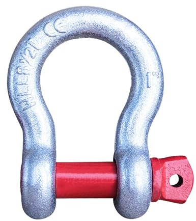 Manille de Levage,forgé Robuste，Manille en Acier Galvanisé à Haute Résistance ，avec Boulons à œil Boucle de Manille Réglable(12T)