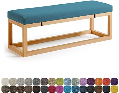 Terrassenbank-Auflage mit elastischen Bändern für Gartensofa, Couch, Innenmöbel, Bank für Erkerfenster, Sitz oder Schaukelstuhl, 140 x 45 x 7 cm, Farbe #25