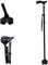 DEMERGY® Canne Pliable, Canne Extensible, 5 Niveaux de Hauteur Réglable, Canne Légère et Portable de Voyage avec Bracelet et Poignée en T pour Personnes Âgées et Handicapées, Base Pivotante