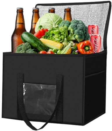 JINGTOPS Borsa Frigo 50 Litri, Borsa Termica Grande, Pieghevole Borsa Termica per Auto per Barbecue All'aperto, Campeggio, Picnic, Shopping, 45X31X36 cm
