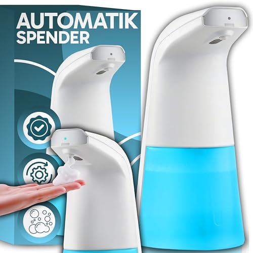 Retoo Seifenspender Automatisch 400 ml mit Sensor Infrarot, Berührungsloser, Elektrischer Schaumseifenspender für Bad Toilette Küche, Wasserdicht IPX3 Flüssigseifenspender Ohne Bohren, Transparent