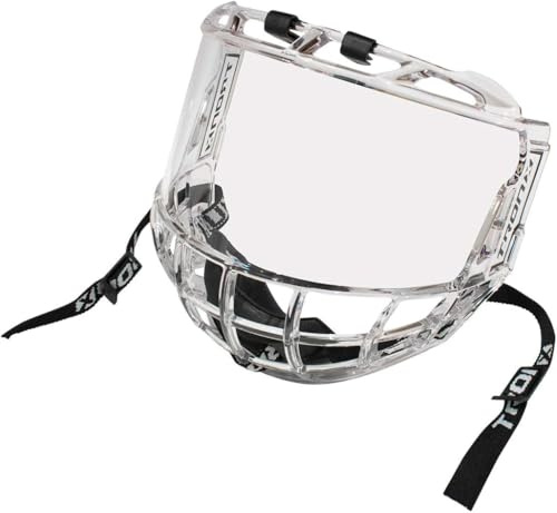 TronX S980 Junior - Casco de Hockey para niños, Transparente, con Visera Completa, Certificado antiarañazos y antivaho