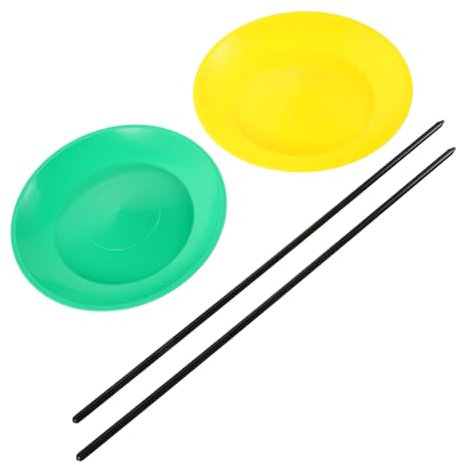 KONTONTY 2stücke Jonglierkeulen-Set Mit Drehteller Und Stäben Jonglierspielzeug Für Erwachsene Zirkus-Party-zubehör Geschicklichkeits-Spiel Jonglierset Für Anfänger