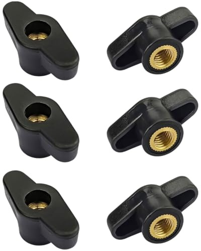 SCJJZ 6 Pack Gerade Klemmmutter M8,Innengewinde Klemmknopf,Rändelmutter,M8 Klemmmutter,Gerade Klemmknopf,Rändelknopf, Rändelgriffmuttern für mechanische,Industrie