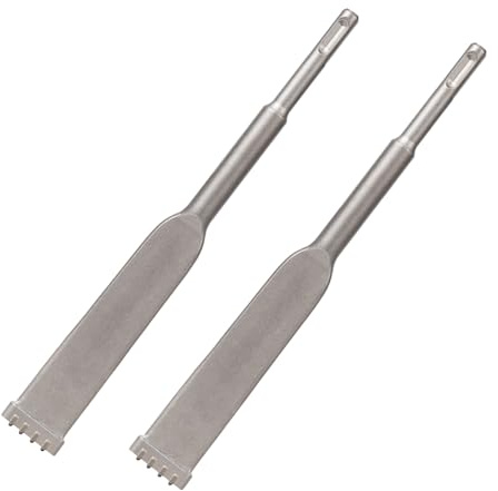 BigKing 2 cinceles SDS Plus de cuatro dientes de acero de aleación – Brocas de vástago redondo para hormigón, azulejos, mampostería y piedra (cincel profesional para trabajos de demolición) (250 mm x