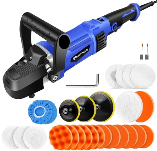 Car Buffer Polisher Dual Action Polisher Kit with Detachable Handle, 6 Variable Speed, Buffing Polish Pad, 800-3500 RPM Electric Car Polishers and Buffers, Corded Rotary Polishing Machine Kit for Auto
