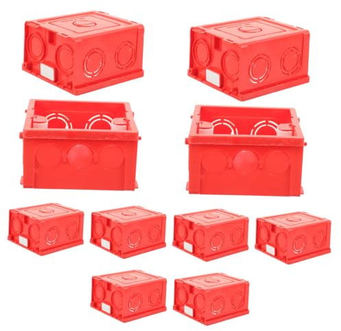 PVC Installationsbox 10 Stück, Typ 86, Rot für Unterputzmontage | Strom oder Niedervoltanwendungen, 2,5cm Standardabstand, Passend für Gipskarton-, Holz und Hartwand