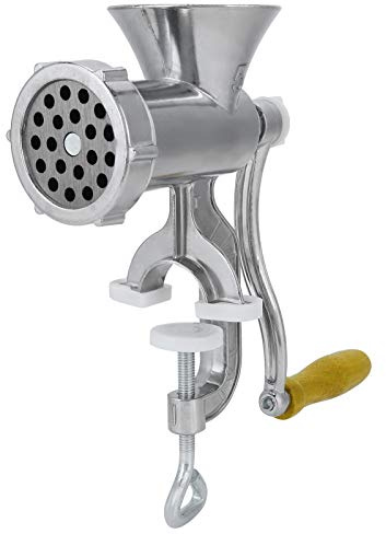 Wakects Manual Sausage Stuffer, Meat Grinder Hand Cranked Food Mincer Aluminum Alloy 5 Segment Spiral for Home Kitchen Sausage Making Grinding