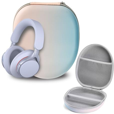 Funda rígida de Almacenamiento para Auriculares de Audio, Funda de Transporte a Prueba de Golpes de EVA para Cascos circumaurales, compacta y Ligera con Bolsillo de Red Interior-Color Degradado