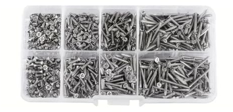 800 Stück M2 (2 mm) selbstschneidende Holzschrauben aus Kohlenstoffstahl, Zylinderkopf Phillips, Sortimentskit M2 × 4–20 mm
