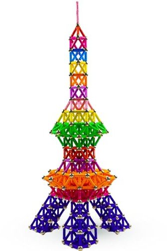 Fyxttalor Costruzione Magnetica Bambino, Set STEM con Bastoncini Magnetici per Bambini dai 6 anni in su, Puzzle 3D Blocchi Magnetici Gioco di Costruzione, Regalo per Bambini e Bambine (168pcs)