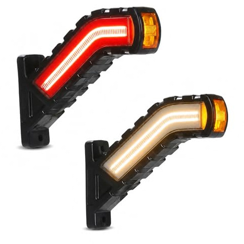 ChaneeHann 2 x LED Begrenzungsleuchten 12-24V, Seitenmarkierungsleuchten wasserdicht für LKW, PKW, Wohnwagen, Anhänger – Weiß/Rot