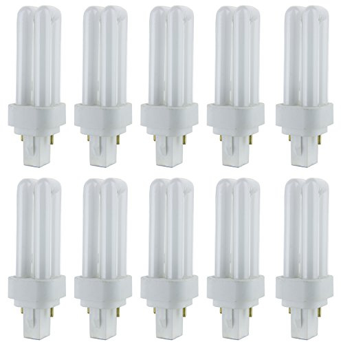 Sunlite PLD9/SP30K/10PK 3000K Warm White Fluorescent 9W PLD Double U-Shaped Twin Tube CFL Bulbs with 2-Pin G23-2 Base (10 Pack)