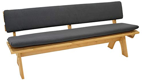 DEGAMO Auflagenset Bankauflage Arizona 2-teilig für Bank 4-sitzer 195cm, Sitz- und Rückenpolster, anthrazitfarben