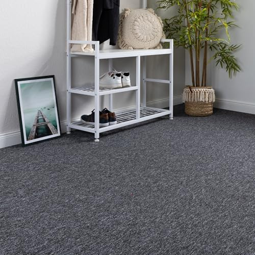 Steffensmeier Teppichboden Meddon Meterware | Auslegware für Kinderzimmer Wohnzimmer Schlafzimmer | Anthrazit, Größe: 200x500 cm