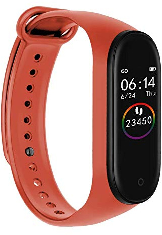 ITAL Pulsera de Actividad M4 / Smartband Inteligente con Pantalla Táctil a Color de 0,96 / Gadget Deportivo de Muñeca Cuenta Pasos, Calorías, Distancia, Sueño, Pulsómetro (Rojo)