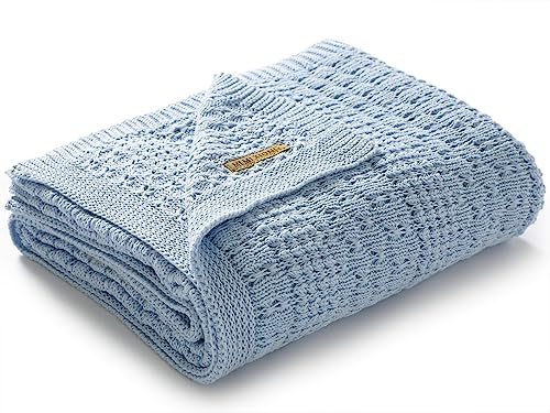 mimixiong Kinderwagen & Reise Extra weiche Baumwolle Cellular Babydecke (Blau)