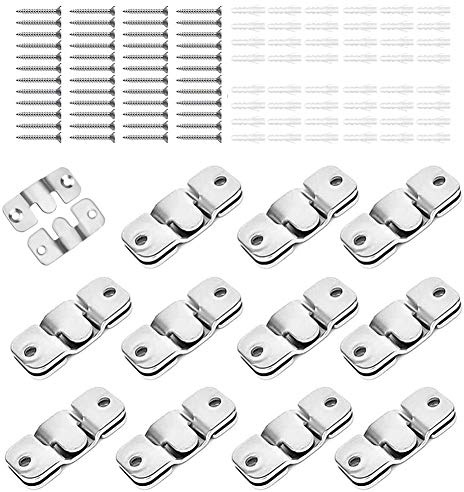 12 Paare Metall Möbelverbinder, Unterputz Verdeckte Möbelverbinder Haken für Sofa,Aufhängen von Fotorahmen,Postern,Spiegeln,Ölgemälden,Kunstwerken usw