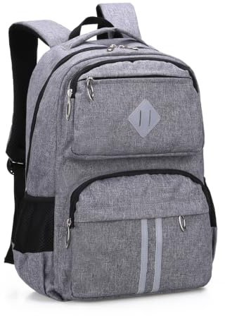 HOPYOCK® Skolväskor för Pojkar, Barn, Flickor, Skolryggsäckar med Flera Fickor för Tonåringar med Reflekterande Design, Vattentäta Skolväskor för Barn, Casual Daypack Elevernas Ryggsäck