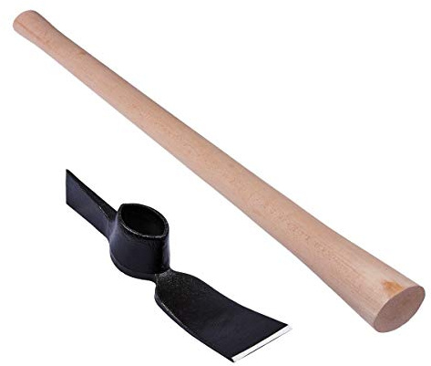 5lb Grubbing Mattock with Beech Wood Wooden Handle Garden Pick Axe Digging Tool