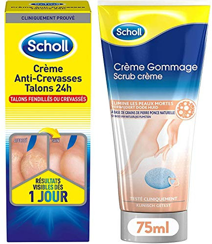 SCHOLL Crème Anti-Crevasses Talons + Crème Pieds Gommage