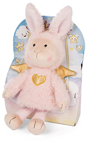 Kuscheltier Schutzengel Hase La La Bunnie 30cm mit goldenem Herz & Flügeln in Geschenkbox – Schaf-Engel Plüschtier für Mädchen, Jungen & Babys – Stofftier zum Kuscheln, Spielen & Schenken