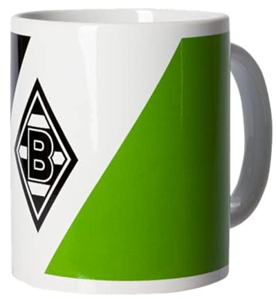 Borussia Mönchengladbach Tasse “Schrägstreifen” | Offizieller Fanartikel Fohlenshop | Kaffeebecher 300 ml Vol. | Kaffeetasse aus Keramik in den Vereinsfarben mit der VfL Raute