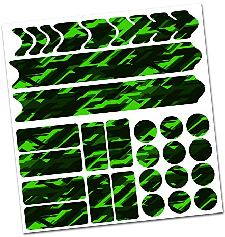 AlphaShield Bicycle Frame Protector, Chain Stays Protection Film Sticker, Carbon MTB BMX Paint Protection Film, Neon Green