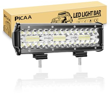 PICAA Led Arbeitsscheinwerfer Bar, 9 Zoll 25.4 CM 180W 8D Led Lichtbalken | 12V 24V,6000K,Zusatzscheinwerfer Bar,Spot Flutlicht Kombination,LED Lichtleiste,für SUV Offroad ATV UTV Traktor 4x4 Auto